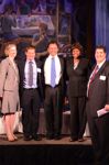 Staff from Commissioner F. Scott Kieff's office joining in on the celebration. Shown from left to right are Mary Beth Jones, Mitch Ginsburg, Commissioner Scott Kieff, Cordelia Stroman, and Stephen Dove. 