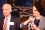 Former USITC Commissioner and Chairman Shara Aranoff and former USITC Commissioner and Chairman Daniel Pearson participating in the 'Institutional Evolution of the Commission' panel. Shown with Chairman Irving Williamson.