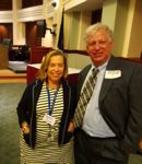 Andrea Casson (USITC)and James Lyons (USITC Alum)at the centennial reception. Shown from left to right. 